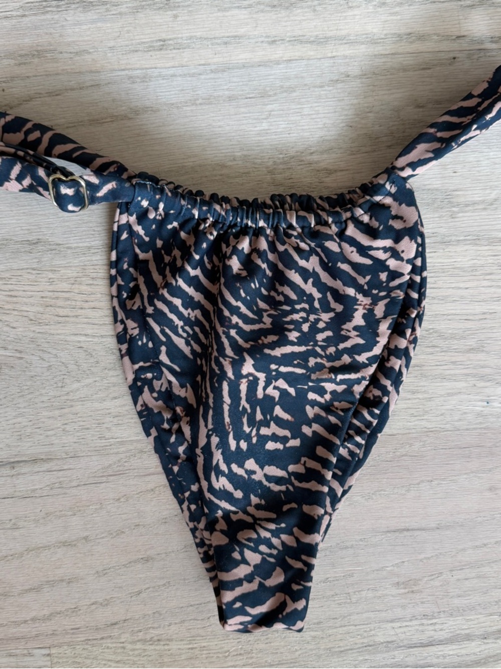 Skatie Black and Tan Animal Print Bikini Bottom